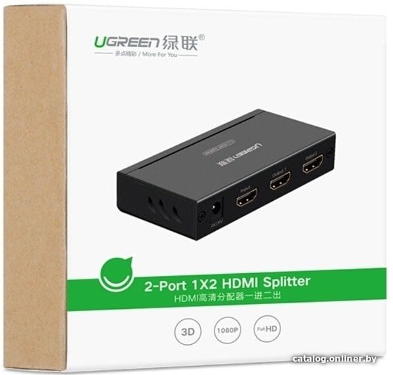 Разветвитель Ugreen 40201 40201EU разветвитель HDMI, версия: 1.4, черный