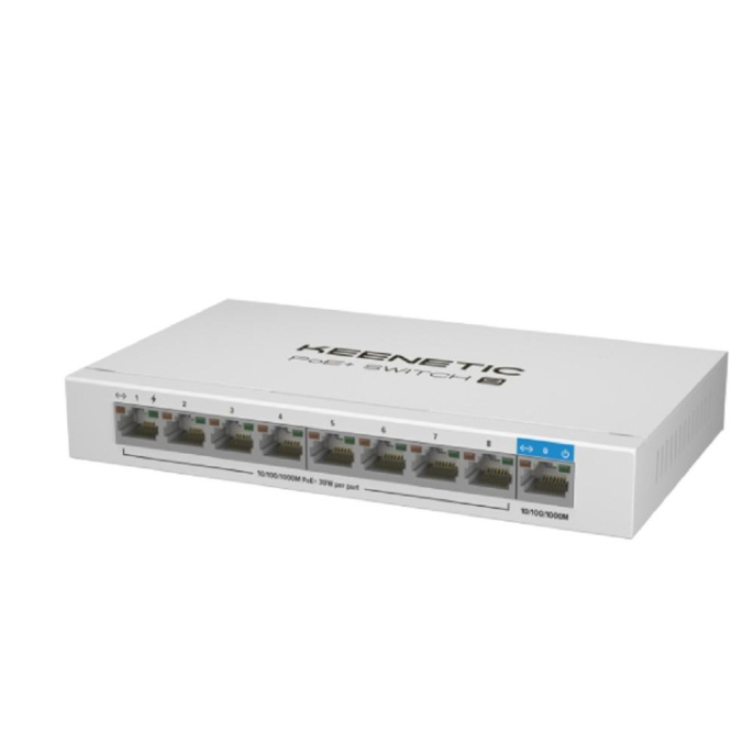 Keenetic POE+ SWITCH 9 KN-4710 9-портовый гигабитный коммутатор с 8 портами PoE+ и бюджетом мощности 120 Вт