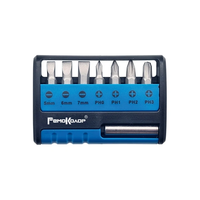 Набор бит в пластиковом боксе (8 предметов; CrV) РемоКолор 33-2-703