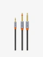 Стерео аудиокабель CABLETIME CF27H (CT-A35D6-AG1) 1 м, 3,5 мм - 2 6,35 мм - Black Braided