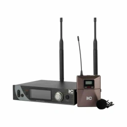 Одноканальная радиомикрофонная система ITC T-530B диапазона UHF 665 МГц - 690 МГц ; приёмник с LCD дисплеем + 1 петличный микрофон с поясным передатчиком; рабочая дистанция - 100 м в условиях прямой видимости; частотная характеристика 60 Гц-18 кГц ±3dB