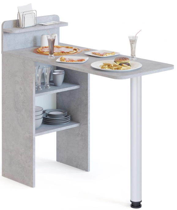 Стол для компьютера Сокол СП-19 складн. столешница ЛДСП бетон каркас хром 00-00015992