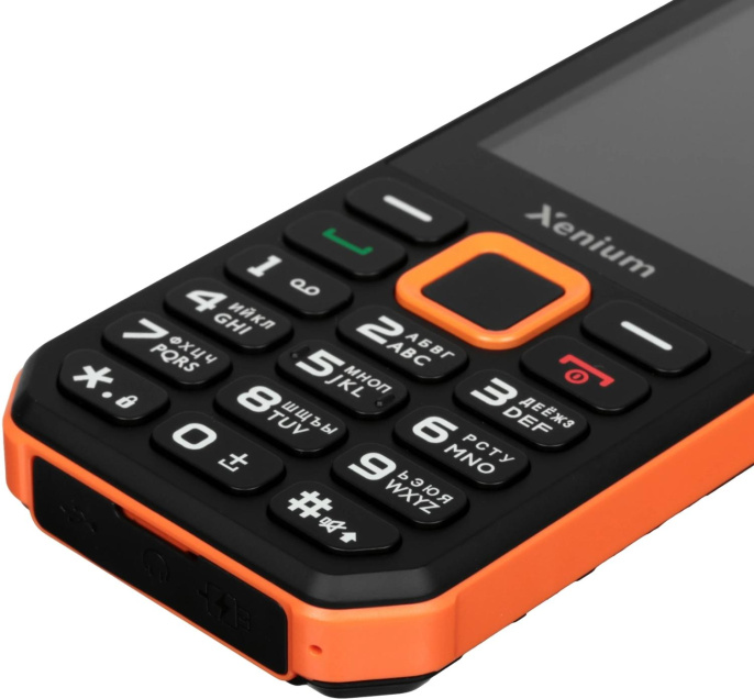 Сотовый телефон XENIUM X300,  черный/оранжевый