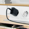 Сетевое зарядное AceFast A82 USB Type-C (черный) для телефонов/для планшетов, USB Type-C, 20 Вт, быстрая зарядка, кабель USB Type-C, 1 м