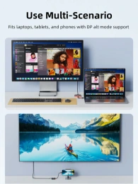 USB-Хаб (концентратор) CABLETIME CBS1B (CT-SHUB31-AB) 3-в-1 с поддержкой Switch2/1 - Black+Orange+Blue