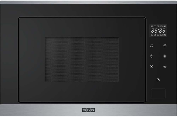 Микроволновая печь Franke FSM 25 MW XS/ Best, Микроволновая печь, Цвет Черный / нерж.сталь, Размеры ШхВхГ 595 x 388 x 400 мм, Количество функций 3, Объем камеры 25 л Материал нержавеющая сталь / черное стекло / акрил, Электронный программатор с ЖК дисплее