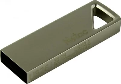 Накопитель 32 Gb USB 2.0 Netac U326 NT03U326N-032G-20PN (без колпачка, металл, цвет серебристый)