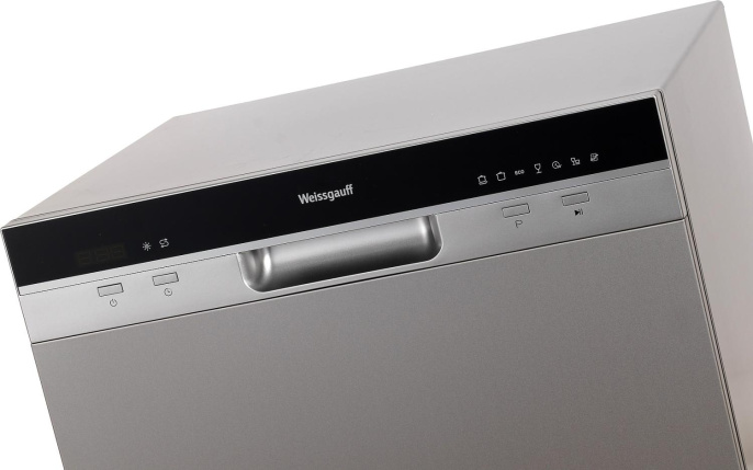 Посудомоечная машина WEISSGAUFF TDW 4006 S, компактная, настольная, 55см, загрузка 8 комплектов, серебристая [425988]