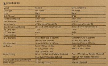 Корпус ATX Aerocool Glider Cosmo-G-BK-v1, Midi-Tower, без БП,  черный
