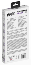 Внешний аккумулятор (Power Bank) HIPER SM10000,  10000мAч,  черный [sm10000 black]