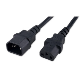 Гарнизон Кабель питания C13-C14, 3x0.75мм2, 10А, CCA, с заземлением, 1.8м, черный, пакет GPC-189-0.75-1.8M