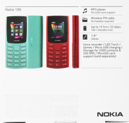 Мобильный телефон NOKIA 106 TA-1564 DS EAC RED [1GF019BPB1C01]
