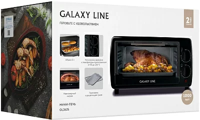 Мини-печь Galaxy Line GL 2625 8л. 1000Вт черный