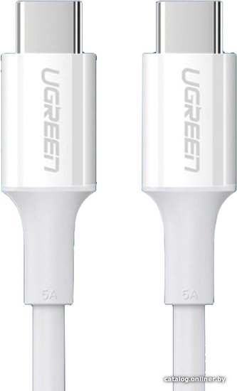 Кабель UGREEN US300-60551, Type C to Type C, 5A, PD 100W Fast Charge, скорость до 480 Мбит/с, не может передавать аудио и видео сигнал, силиконовый