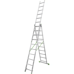 Алюминиевая трехсекционная лестница Новая Высота усиленная 3х10 ступеней 2230310