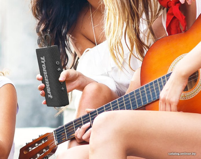Портативная колонка Tronsmart Trip 10W Grey технология SoundPulse, Bluetooth 5.3, 20 Гц-20 кГц, подсветка, встроенный микрофон, до 20 часоа воспроизведения, IPX7, голосовой помощник