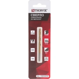 Сверло спиральное по металлу HSS TiN в блистере TDB042NTB (4.2х75х43 мм) Thorvik 52430