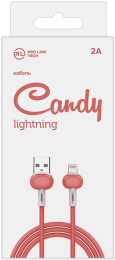 Кабель Redline Candy,  Lightning (m) -  USB (m),  1м,  2A,  красный [ут000021989]