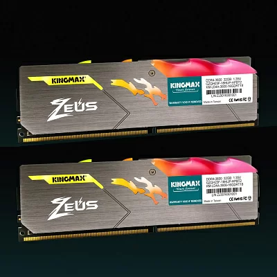 Память оперативная DDR4 32Gb 3600MHz Kingmax KM-LD4A-3600-32GDRT18 Zeus Dragon RTL CL18 DIMM 288-pin 1.35В