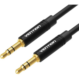 Кабель аудио VENTION Jack 3.5 m - Jack 3.5 m , 1.5м, GOLD, черный [bakbg]