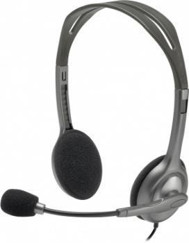 Наушники с микрофоном Logitech H110 серый 1.8м накладные оголовье 981-000459