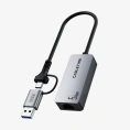 Адаптер CABLETIME CB58G CT-ACML5-AG USB A+C 3.0 — RJ45 5 Гбит/с - Space Grey