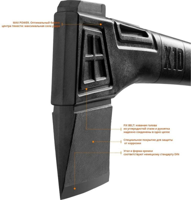 Топор Kraftool X20 большой черный/желтый 20660-20
