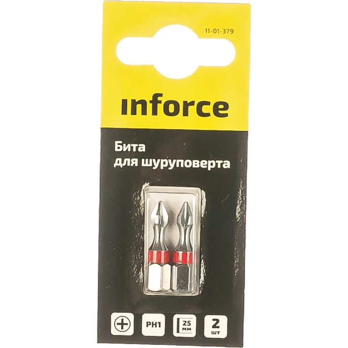 Бита (2 шт; PH1; 25 мм) для шуруповерта Inforce 11-01-379