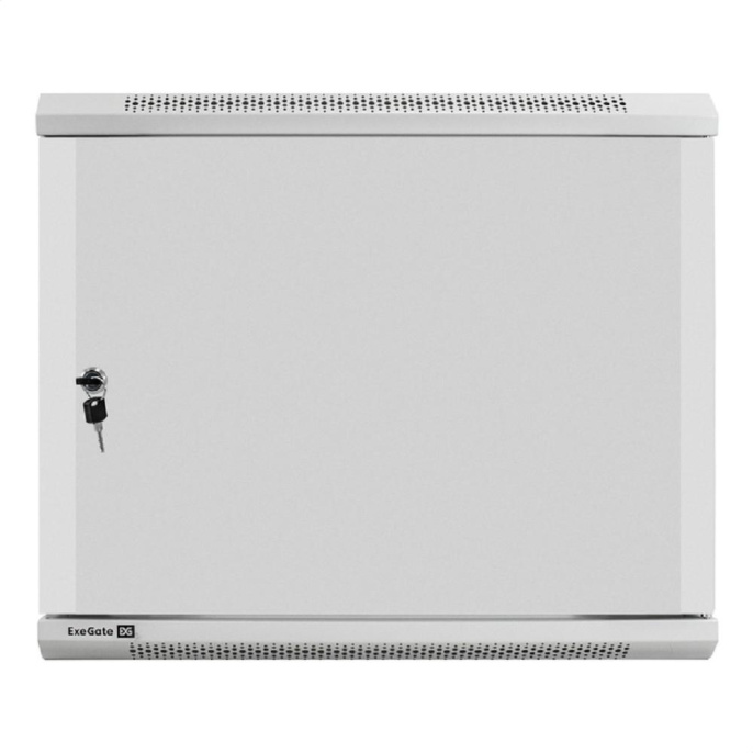 Шкаф телекоммуникационный 19" настенный 9U ExeGate EC-WM-9U.600.M.GREY (19”, 9U, 600x600x500mm (ШхГхВ), передняя дверь металл, съемные боковые панели, пыле- и влагозащита IP23, светло-серый RAL 7035) EX298614RUS