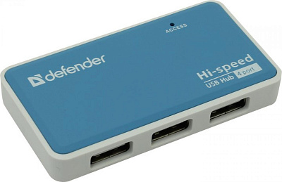 Разветвитель Defender Quadro Power 83503 4-Port USB2.0 HUB + Б.п.