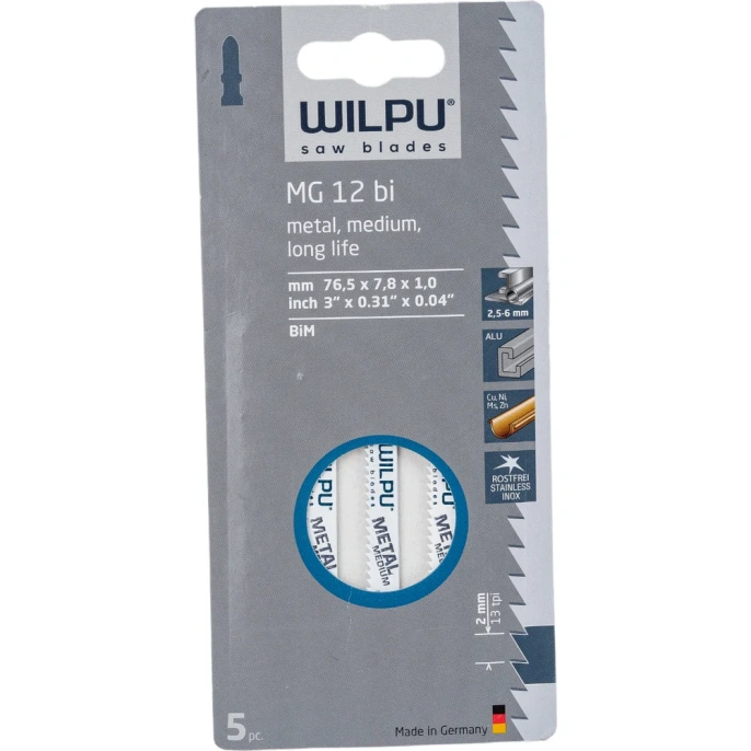 Пилка по металлу MG 12 bi 5 шт. WILPU 265100005