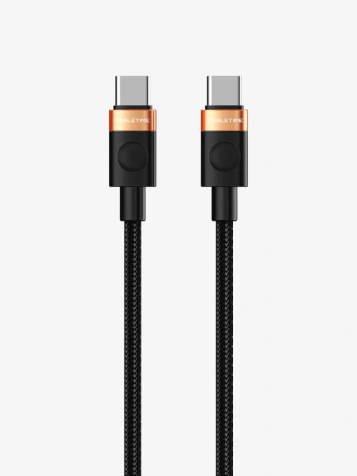 Кабель CABLETIME CUP6H (CT-CM60-AOB1) 1м USB C PD60W алюминий и ПВХ + плетеный для смартфонов