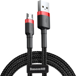 Кабель Baseus Cafule USB-A-microUSB 2м Красный/Черный CAMKLF-C91