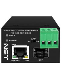 Промышленный компактный медиаконвертер NST NS-MC-1G1GX/IS Gigabit Ethernet, SFP 1000Мбит/c, RJ45 10/100/1000Мбит/c, поддержка LFP; Встроенная грозозащита 6kV. Питание: 1 x вход DC12-57V 6W , БП в комплект НЕ входит