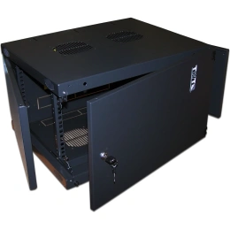 Настенный шкаф Next, 9U 550x450, металлическая дверь, черный, 1 ЧАСТЬ TWT-CBWNM-9U-6x4-BK