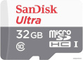 Карта памяти SanDisk Ultra microSDHC SDSQUNR-032G-GN3MN 32GB 32 ГБ, класс 10, UHS-I (класс U1), чтение: 100 МБ/с, запись: 10 МБ/с