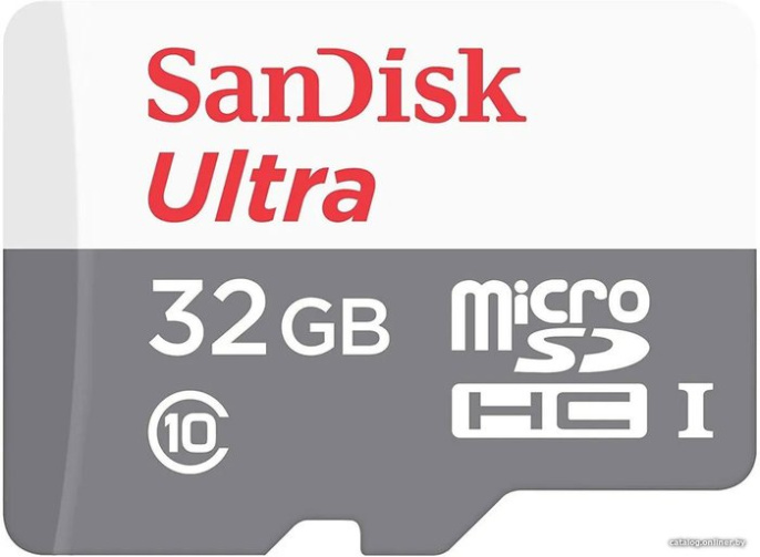 Карта памяти SanDisk Ultra microSDHC SDSQUNR-032G-GN3MN 32GB 32 ГБ, класс 10, UHS-I (класс U1), чтение: 100 МБ/с, запись: 10 МБ/с