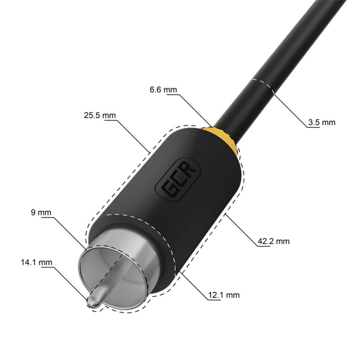 Кабель-переходник GREENCONNECT GCR-53202 1.0m аудио jack 3,5mm / 3 х RCA, черный
