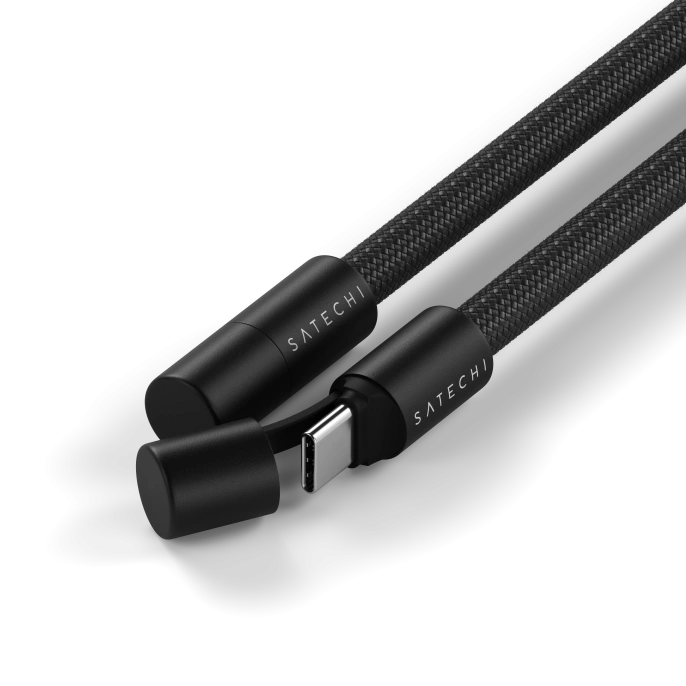 Зарядный кабель - ремень через плечо Satechi OntheGo Crossbody Lanyard Cable 60W. Длина: 1.5м. Цвет: черный (ST-LOTGLK)