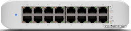 Управляемый коммутатор 2-го уровня Ubiquiti UniFi Switch Lite 16 POE управляемый 2-го уровня, настольный, матрица 16 Гбит/с, 16xGbit, PoE, бюджет 45 Вт (USW-LITE-16-POE)