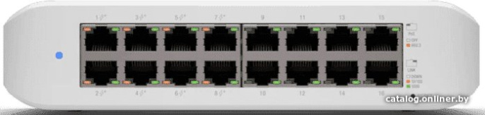 Управляемый коммутатор 2-го уровня Ubiquiti UniFi Switch Lite 16 POE управляемый 2-го уровня, настольный, матрица 16 Гбит/с, 16xGbit, PoE, бюджет 45 Вт (USW-LITE-16-POE)