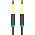 Кабель аудио VENTION Jack 6.3 (m) -  Jack 6.3 (m),  1м, GOLD,  черный [baabf]