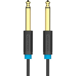 Кабель аудио VENTION Jack 6.3 (m) -  Jack 6.3 (m),  1м, GOLD,  черный [baabf]
