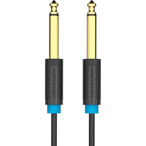 Кабель аудио VENTION Jack 6.3 (m) -  Jack 6.3 (m),  1м, GOLD,  черный [baabf]