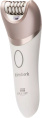 Эпилятор Timberk T-EP02N6 5 Вт, количество дисков: 30, материал дисков: нержавеющая сталь, количество скоростных режимов: 2, количество насадок: 6, способ эпиляции: сухое/влажное, питание: акумулятор Li-Ion 1400 мА/ч, время работы: 100 мин, время зарядки