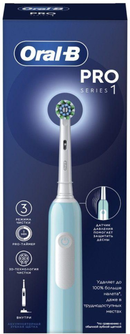 Электрическая зубная щетка Oral-B Cross Action Pro D305.513.3, насадки для щётки: 1 шт, цвет: бирюзовый