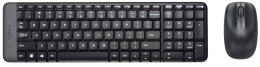Комплект клавиатура+мышь Logitech MK220, USB, беспроводной, с гравировкой, черный [920-003236]