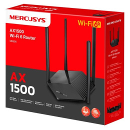 Роутер беспроводной Mercusys MR60X AX1500 10/100/1000BASE-TX черный