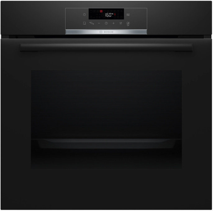 Духовой шкаф Bosch HQG572EB3 (электрический с конвекцией, приготовление на пару, объем 71 л, 8 режимов, автопрограммы, очистка пиролитическая + паровая, направляющие проволочные + телескопические (1 уровень))