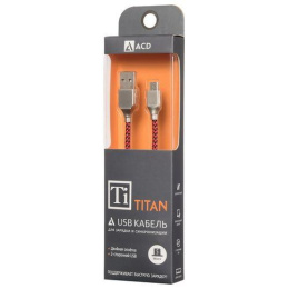 Кабели USB ACD USB кабель ACD-Titan MicroUSB ; USB-A Нейлон, 1м, красно-черный ACD-U927-M1R